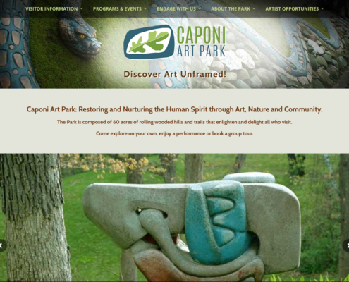 Caponi Art Park Website by Wojack Hendrickson Design