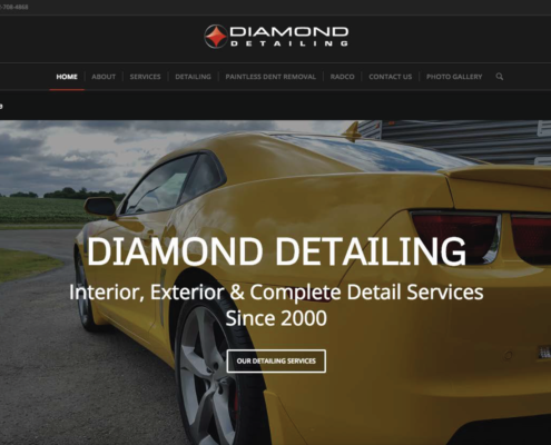 Diamond Detailing Website by Wojack Hendrickson Design