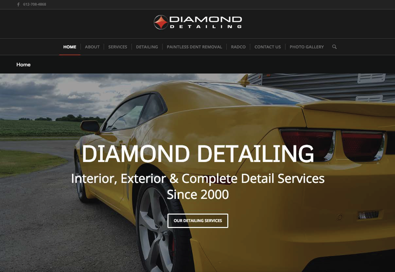 Diamond Detailing Website by Wojack Hendrickson Design