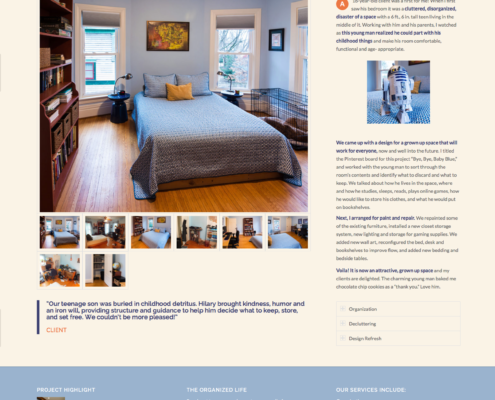Organized Life Website design