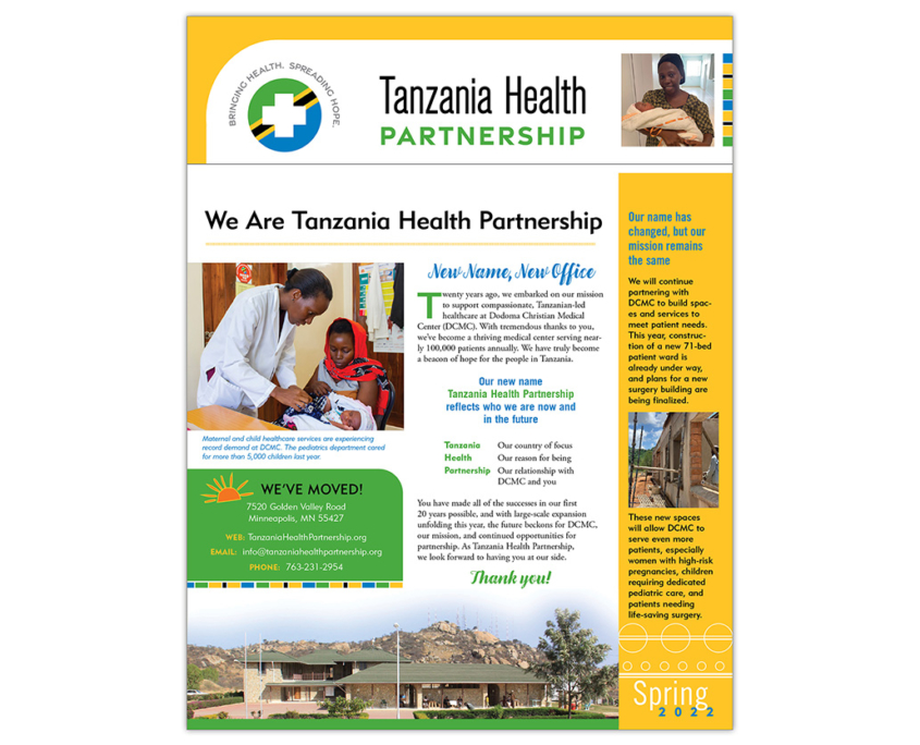 Tanzania Health Partnership newsletter design