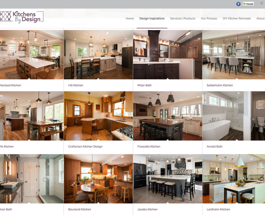 Kitchens by Design website portfolio